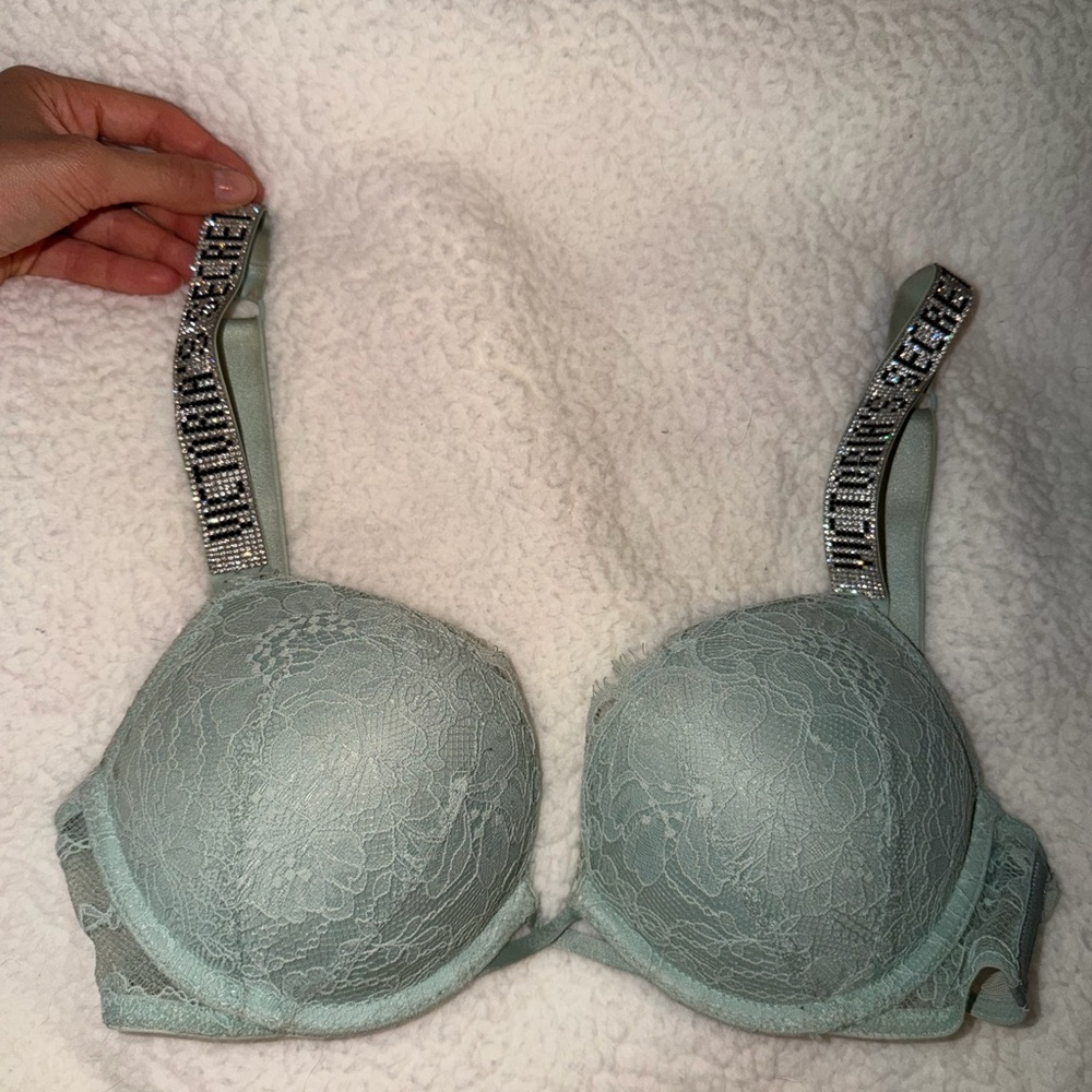 Lace Victoria’s Secret Bombshell Bra with Rhinestone straps 34B